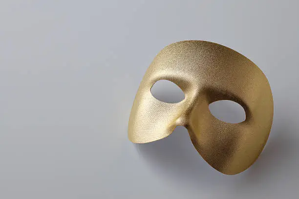 Plain golden mask for drama