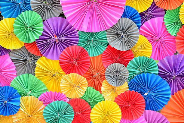 istock Colorful Paper folding multicolored abstract for background. 542293890