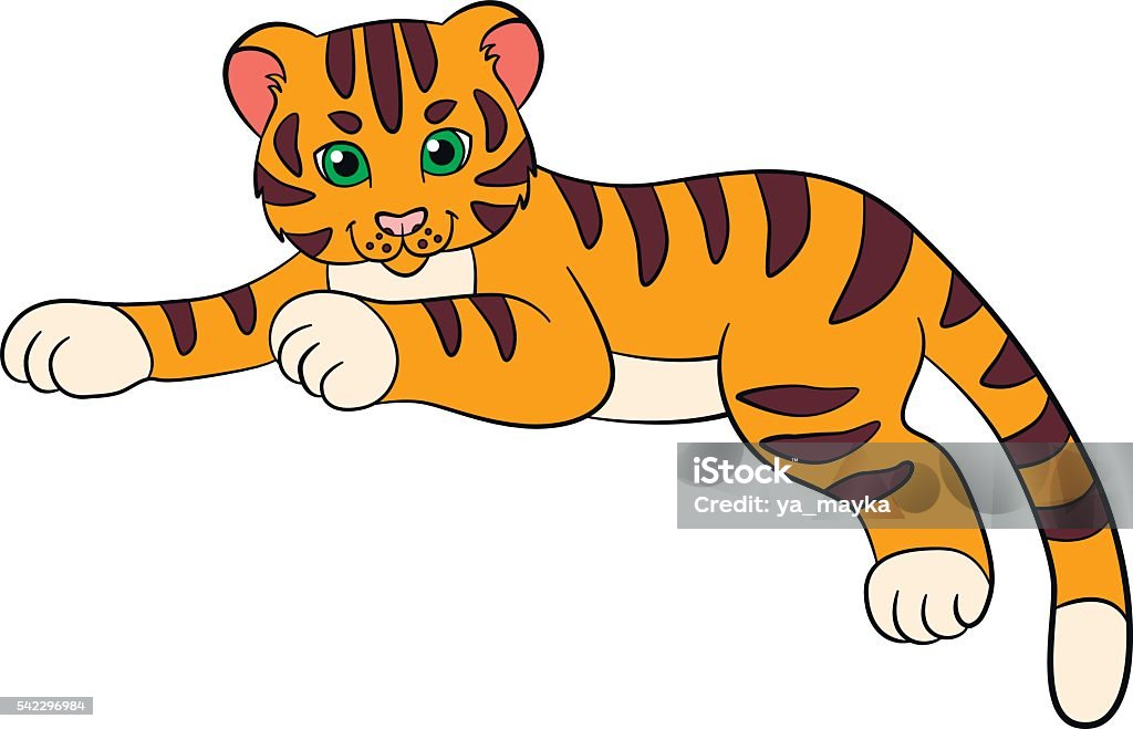 Ilustración de Dibujos Animados Animales Salvajes Para Niños Tigre Lindo  Bebé Pequeño Tigre y más Vectores Libres de Derechos de Almohadillas - Pata  de animal - iStock
