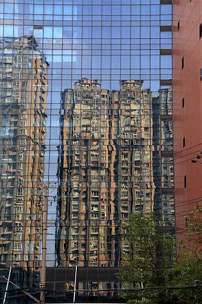 Condominium reflections in Shanghai, China