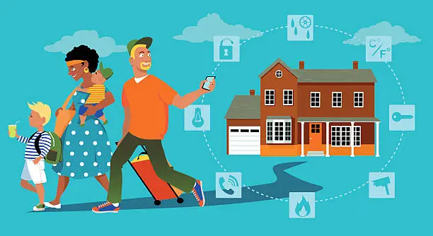 Vector illustration of Home security system