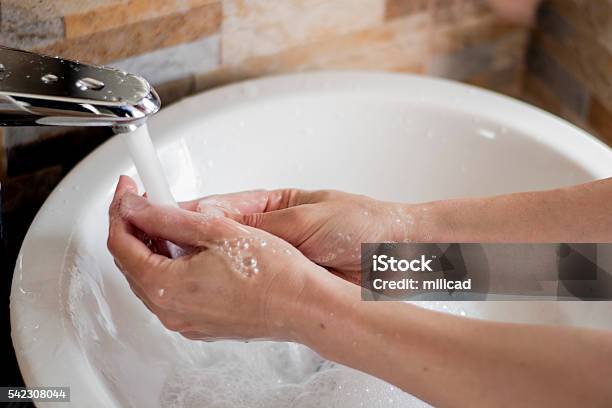 Washing Hands Closeup Stock Photo - Download Image Now - Bacterium, Body Care, Bubble