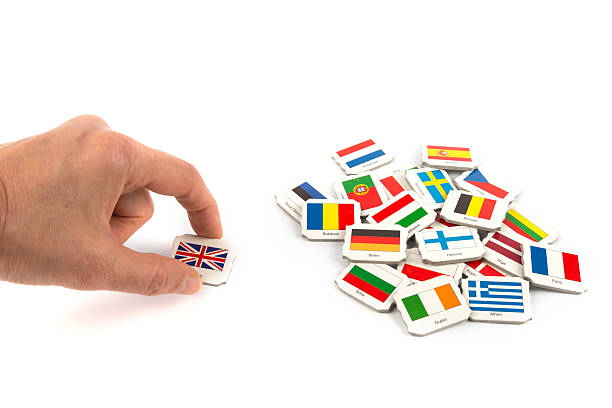 istock Brexit - Great Britain leaves the EU - map cutting 542309104