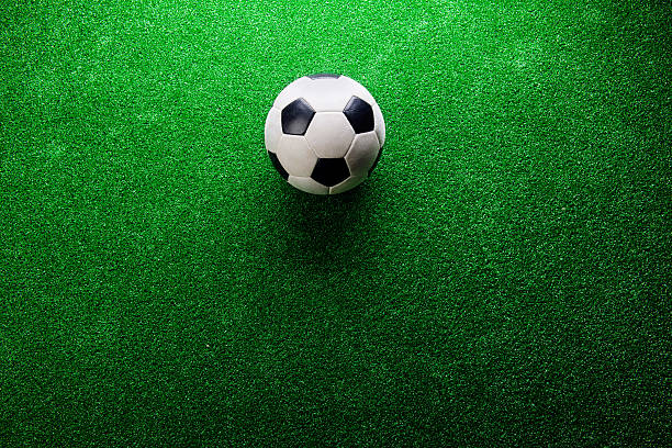 istock Soccer ball against artificial turf. Studio shot. Copy space. 542310326