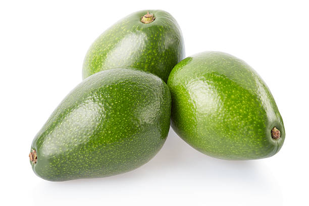 istock Avocado fruits group on white, clipping path 542313222