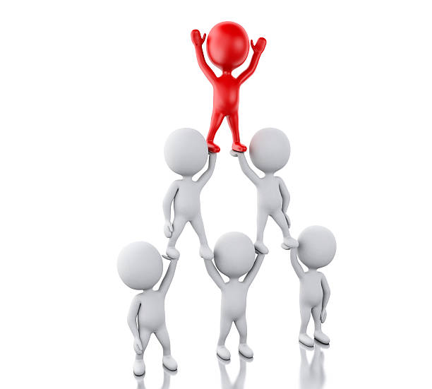 istock 3d White people and leadership. Team work and leadership concept 542313254