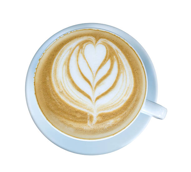 istock cup of latte art coffee with foam isolated on white 542315664