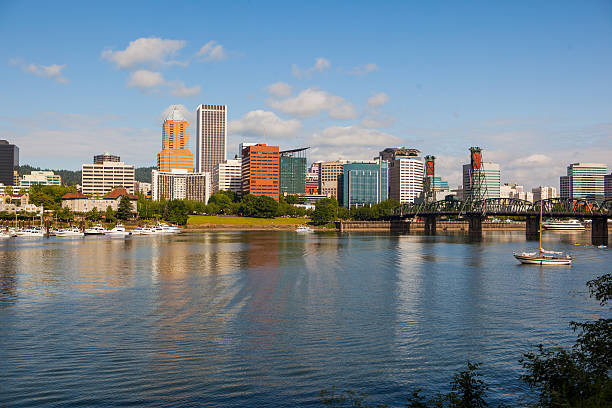 istock Downtown Portland and the Willamette River on a sunny day 542317828