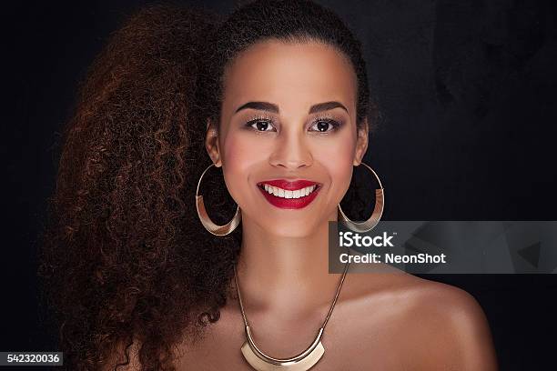 Beauty Portrait Of Elegant African American Girl Stock Photo - Download Image Now - Adult, Adults Only, African Ethnicity