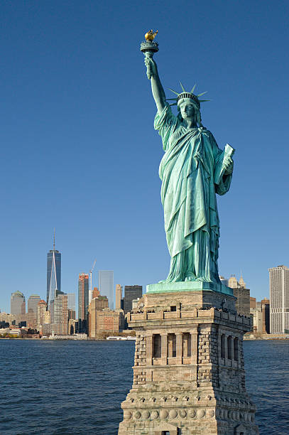 istock Statue of Liberty and Manhattah skyline. 542320154