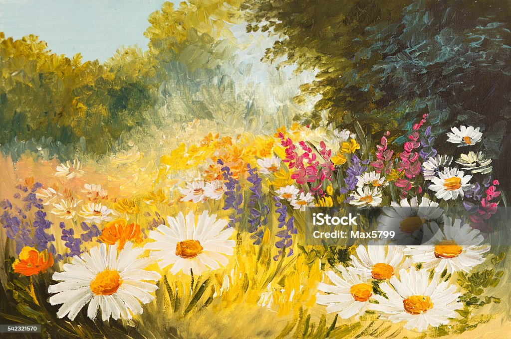 Oil Painting - field of daisies. colorfull art drawing Oil Painting - field of daisies. colorfull art drawing, background, wallpaper, tree, decoration Painting - Art Product stock illustration Oil Painting - field of daisies. colorfull art drawing Oil Painting - field of daisies. colorfull art drawing, background, wallpaper, tree, decoration Painting - Art Product stock illustration