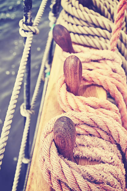 istock Vintage toned rigging of an old sailing ship. 542322542