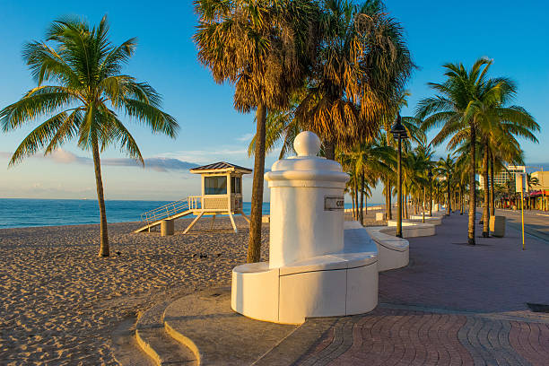 matin à fort lauderdale - fort lauderdale florida miami florida beach photos et images de collection