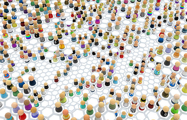 istock Cartoon Crowd, Hexagon Cells 542326276