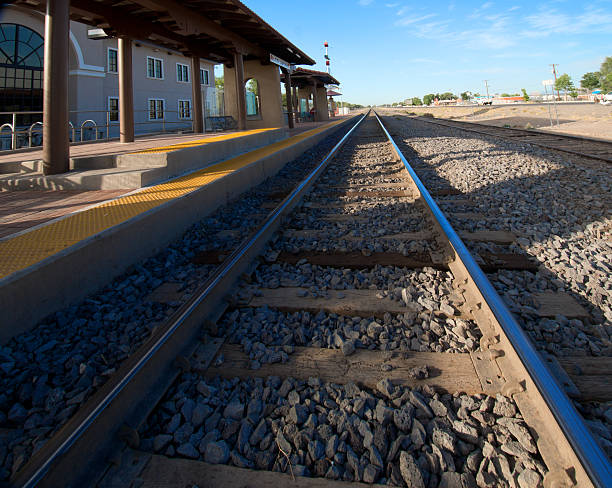 istock Commuter Train Railroad Station, Loading Platform, Transport Service, No People 542329498