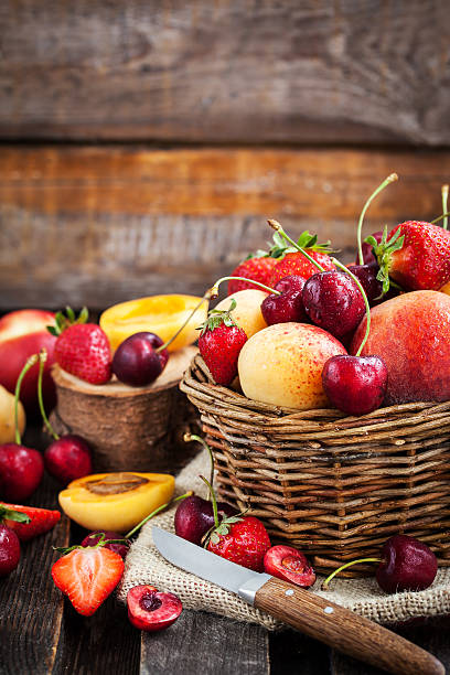 istock Fresh ripe summer berries and fruits 542330382