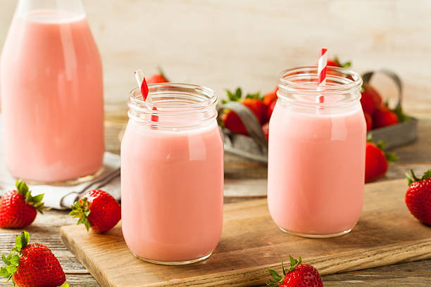 istock Homemade Organic Strawberry Milk 542330426