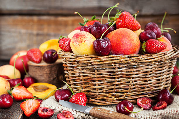 istock Fresh ripe summer berries and fruits 542330444
