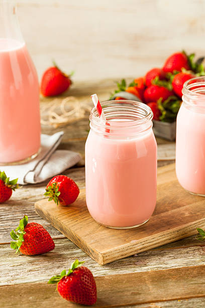 istock Homemade Organic Strawberry Milk 542330538