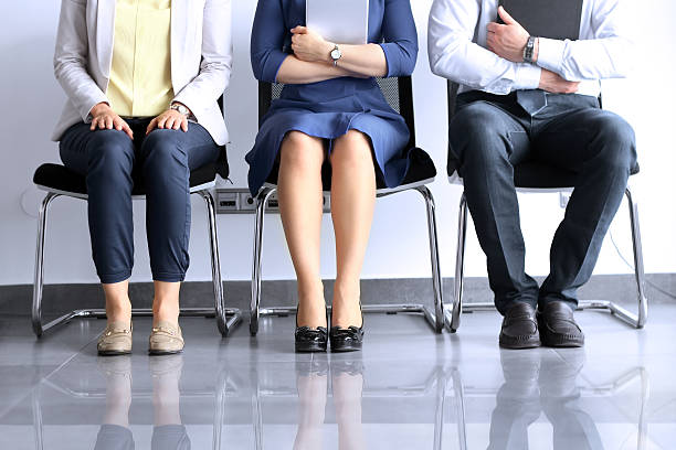 istock Stressful  business people waiting for job interview 542330580