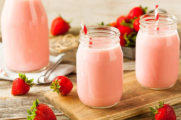 istock Homemade Organic Strawberry Milk 542330614