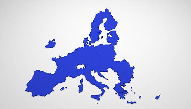3d карта европейского союза - eurozone debt crisis стоковые фото и изображения