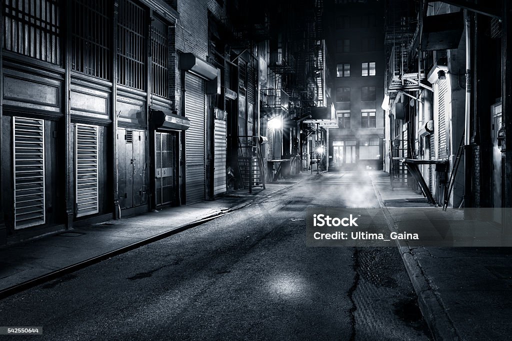 Cortlandt Alley bei Nacht in NYC - Lizenzfrei Stadt Stock-Foto