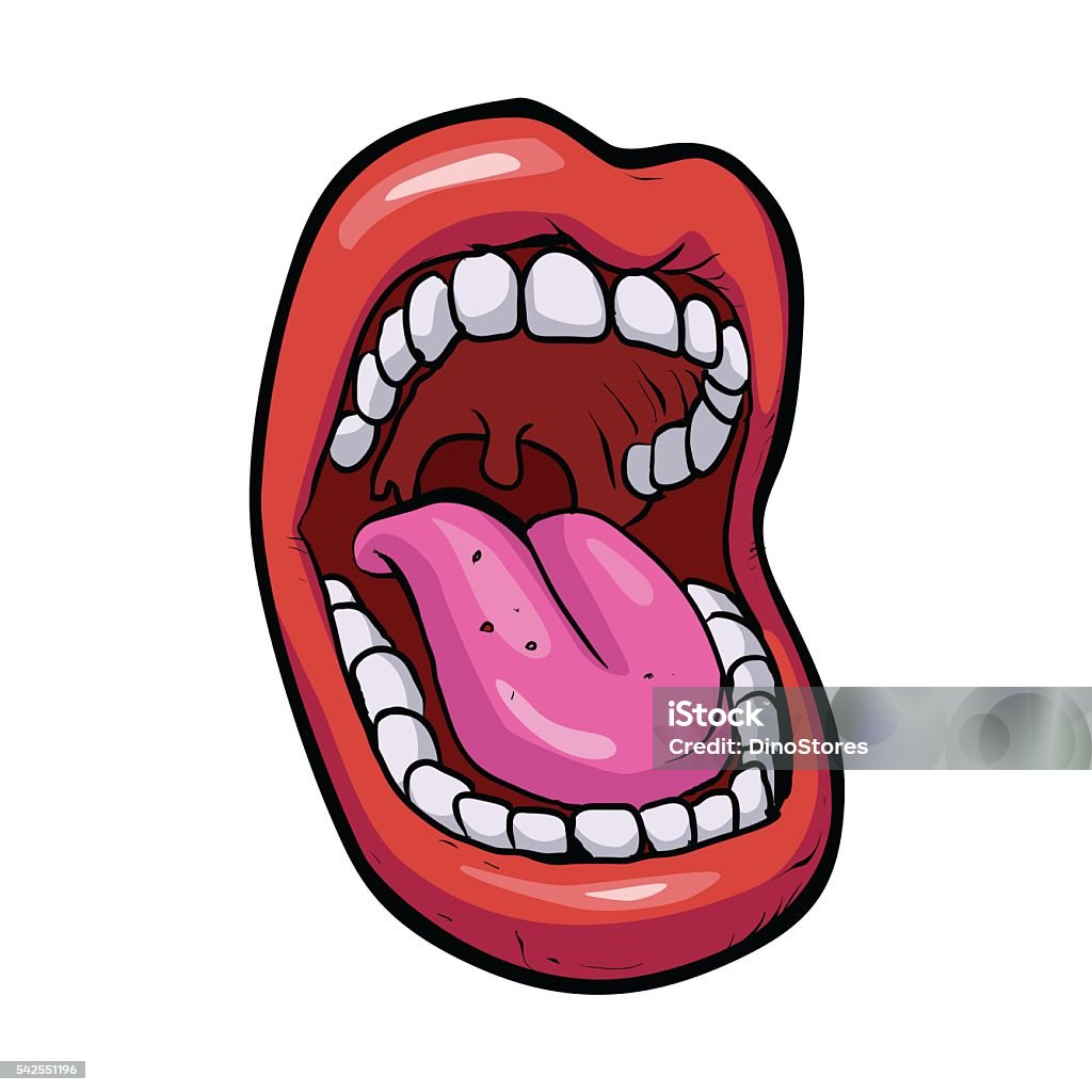 Dessin animé bouche, d'illustration. - clipart vectoriel de Bouche ouverte libre de droits