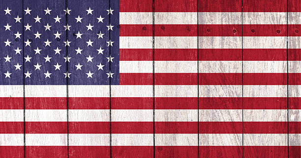 istock usa flag on wood wall texture 542556250