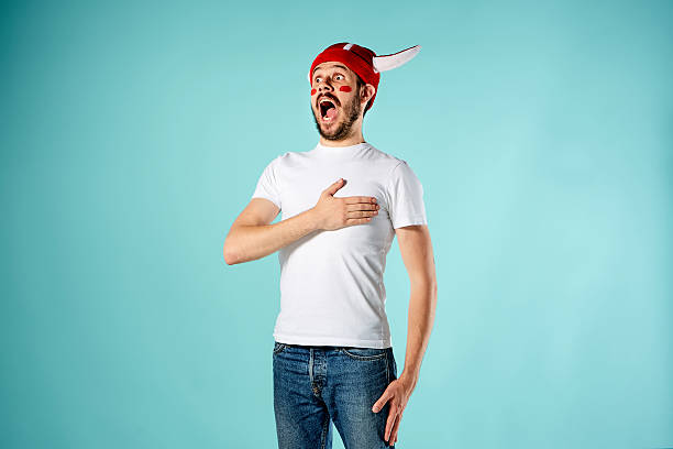 istock The football fan over blue 542558032
