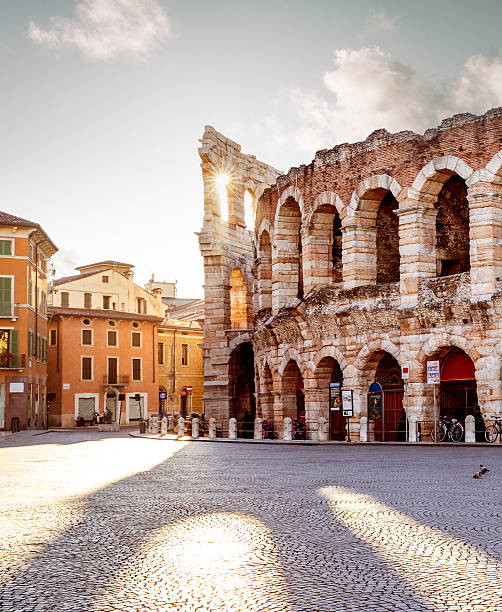 Colliseum in Verona city, Italy stock photo