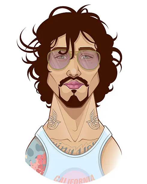 Vector illustration of GUY WITH TATTOO