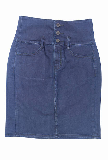 istock dark blue jean mini skirt isolated on white background 542565508