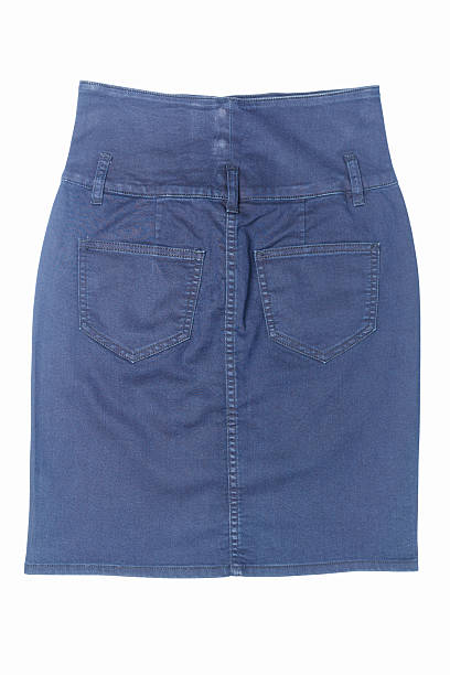 istock dark blue jean mini skirt isolated on white background 542565608