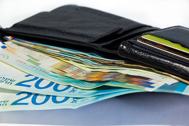 istock Stack of various of israeli shekel bills in open wallet 542567794