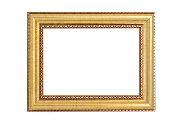 istock Antique golden frame isolated on white 542569696