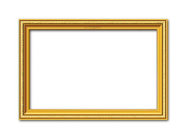 golden vektor-frame mit stuck-verzierungen - carved ornament stock-grafiken, -clipart, -cartoons und -symbole