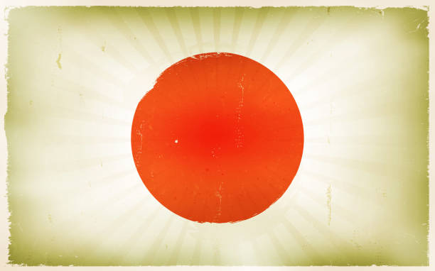 ilustrações, clipart, desenhos animados e ícones de fundo do pôster da bandeira do japão vintage - japanese culture tokyo prefecture government moving up