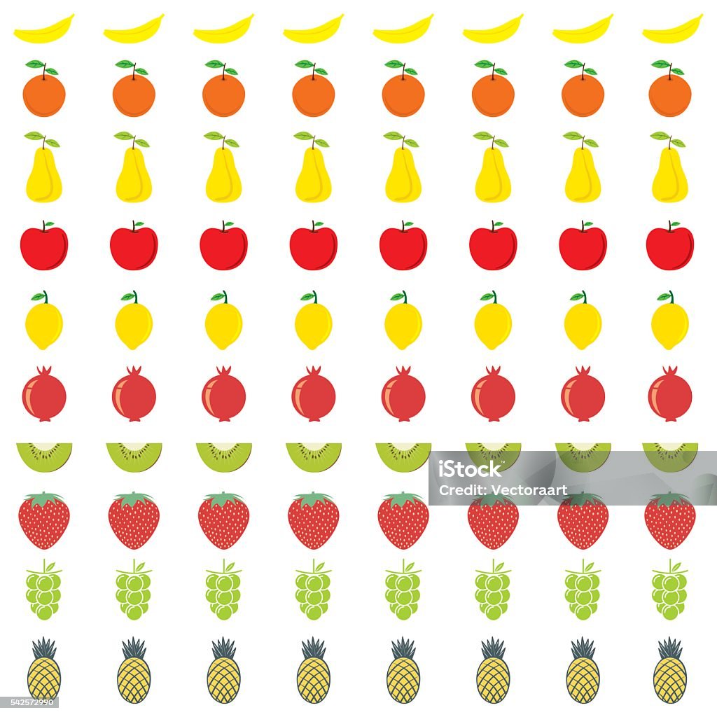 Colorful Different Fruit Pattern Stock Illustration - Download Image ...