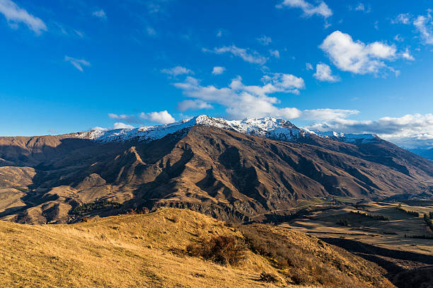 istock Epic mountain valley landscape. Aerial view 542573102