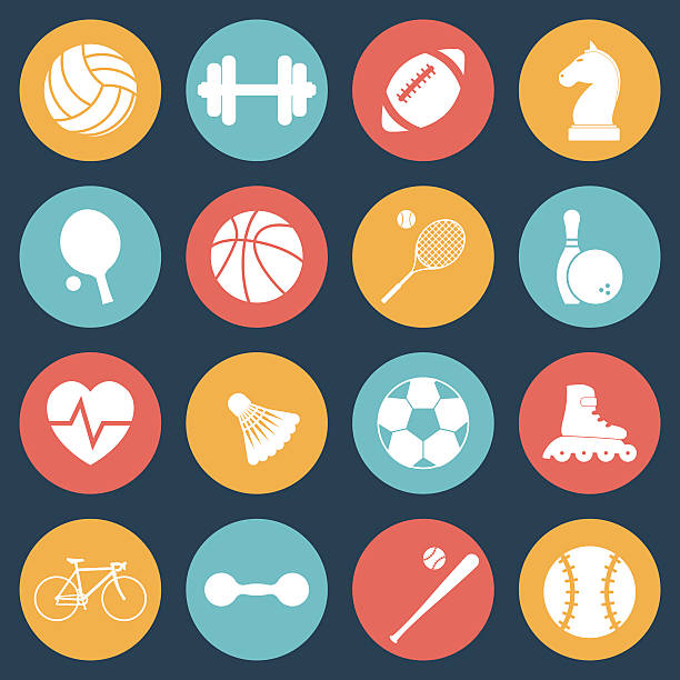Sport icon. Sport icon. Set elements, objects of sport, recreation, entertainment. Web and mobile app. Vector illustration evolution volleyball stock illustrations