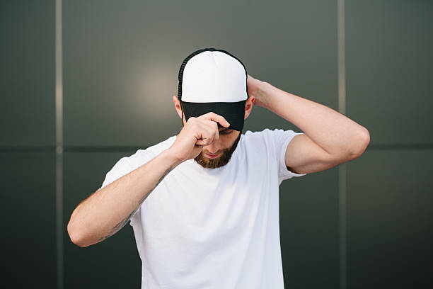 istock Hipster wearing white blank t-shirt with space for your logo 542577606