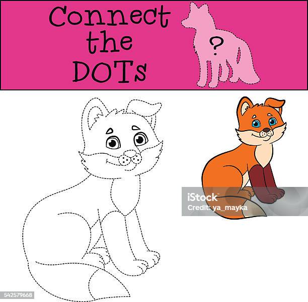 Educational Games For Kids Connect The Dots Little Cute Fox Stock Illustration - Download Image Now