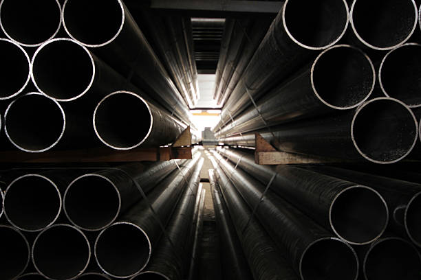 Metal Pipes Metal Pipes pipe tube stock pictures, royalty-free photos & images