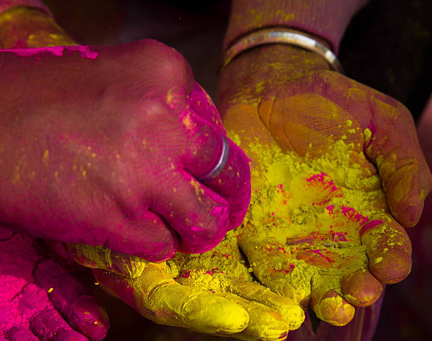istock Colorful Hands celebrating Holi festival 542583584
