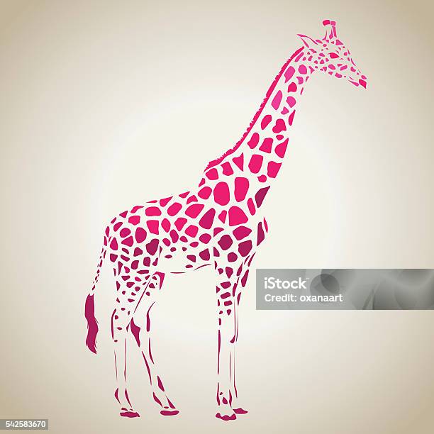 Vector Giraffe Silhouette Abstract Animal Illustration Safari Giraffe Stock Illustration - Download Image Now