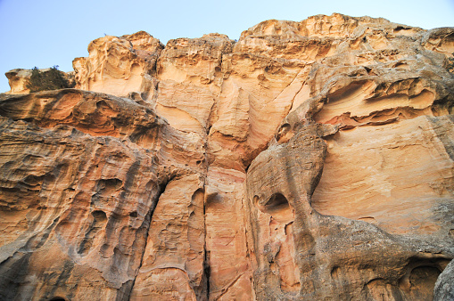 Stone ruins that form part of Little Petra, Jordan.