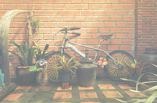 Old bike for home decor. (vintage filter style)