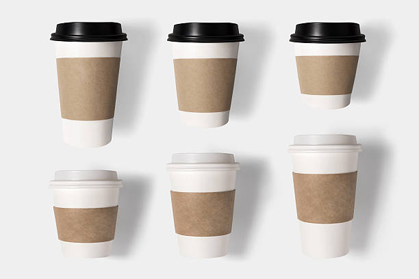 istock Design concept of mockup coffee cup set on white background. 542589128