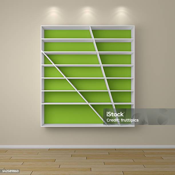 Modern Empty Bookshelf Stock Photo - Download Image Now - Arts Culture ...
